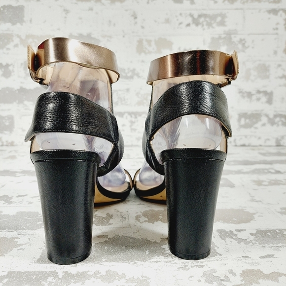 Nine West Women's Naela Black Leather High Heeled Sandals O334 - Picture 6 of 12